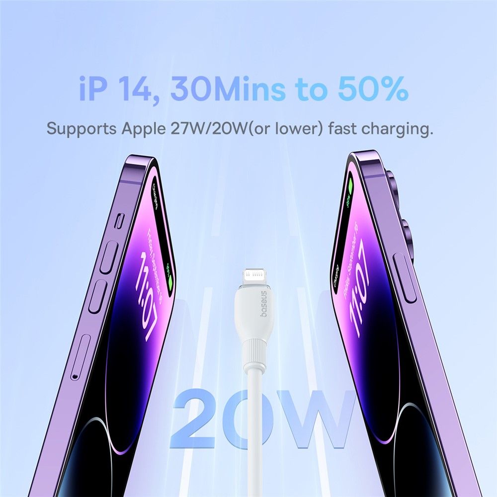 Baseus Charging Cable Type-C to Lightning 20W, 1.2M, White, P10355701221-00