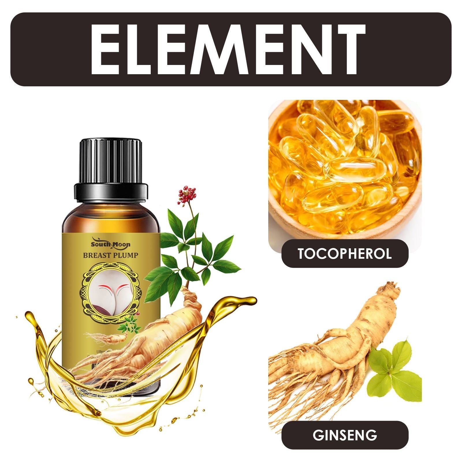 Breast Essential Oil, Promote Firming, Enhance Curves, Natural Breast Lift ,30ml