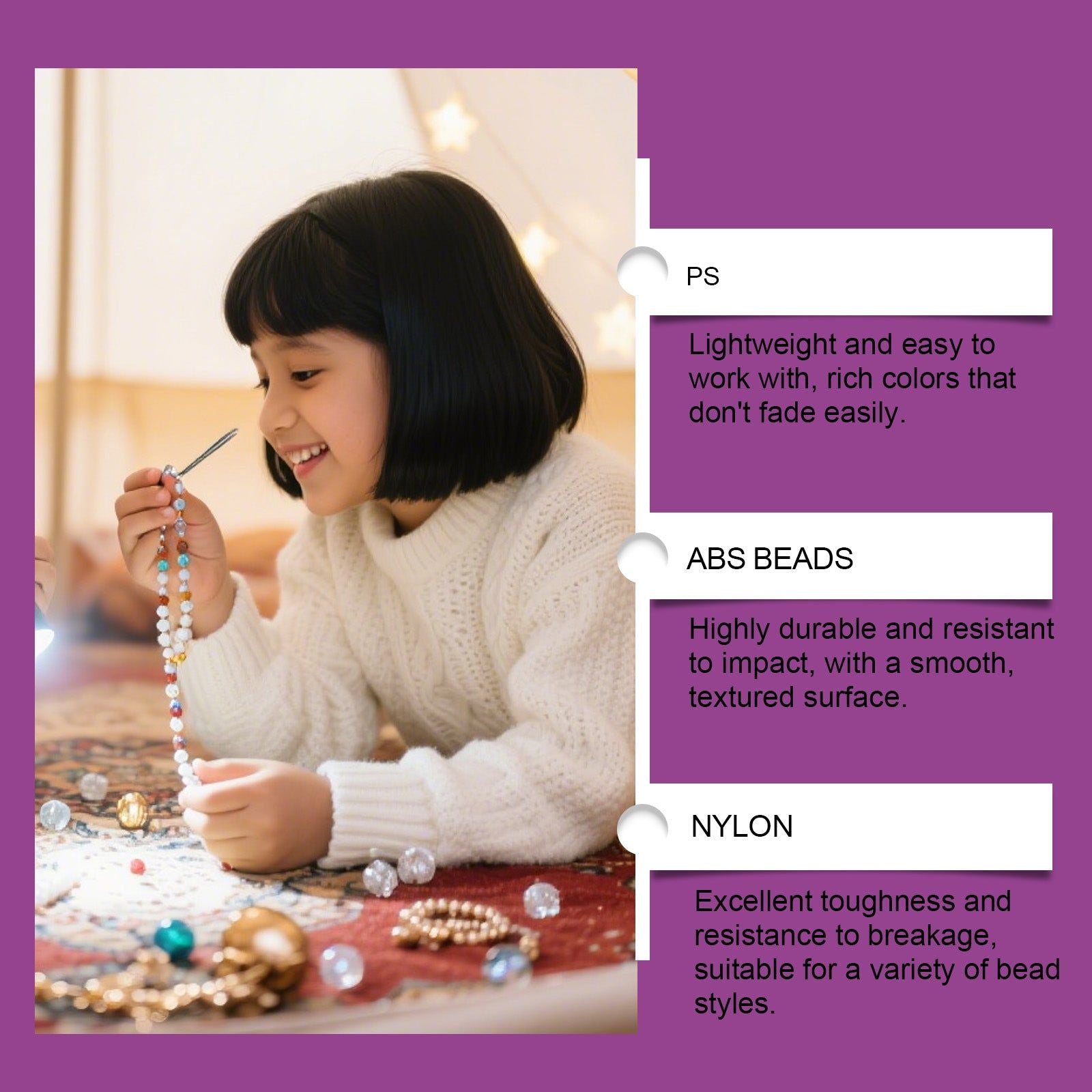 Creative Beaded Bracelet Kit for Kids, Parent-Child DIY Craft, Educational Toy ,1pcs