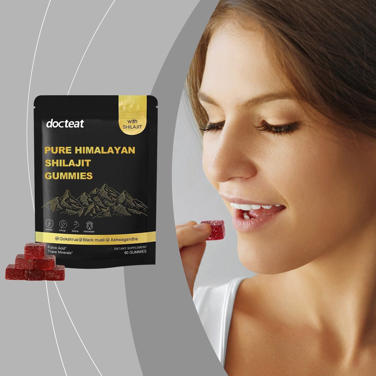 Boost Energy and Focus with Plant-Based Body Care Gummies, Refreshing and Convenient ,60gummies