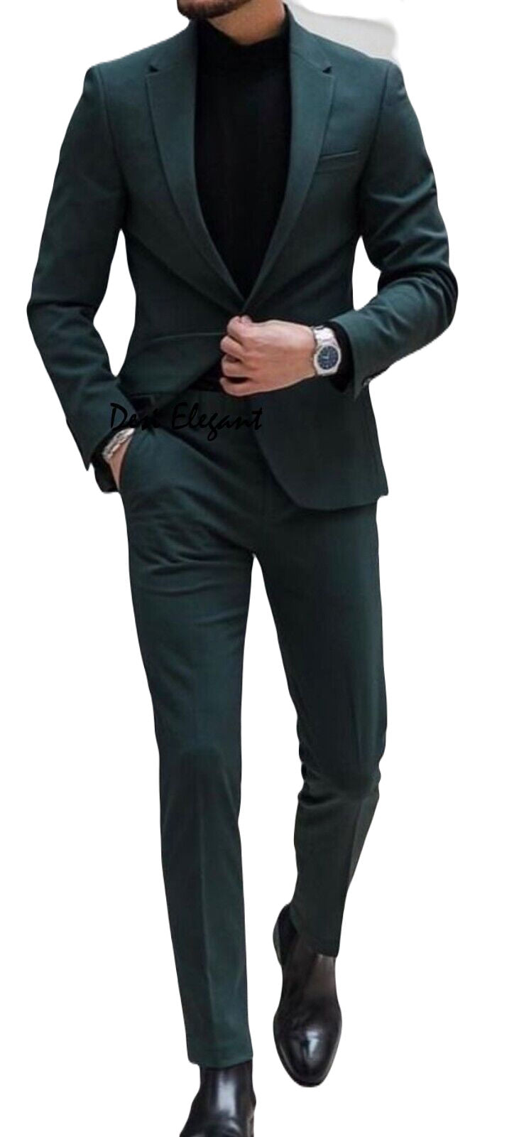 Men's 2 Piece Suit tuxedo Solid Slim Fit Suit For Men Blazer Jacket