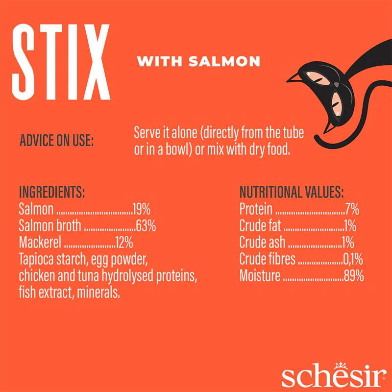 Schesir Stix Treat For Cat In Cream - Salmon