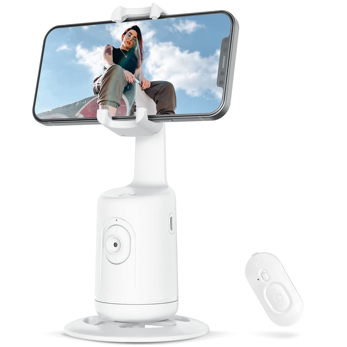 Auto Face Tracking Tripod 360 Degrees Rotation Phone Holder With Remote Control