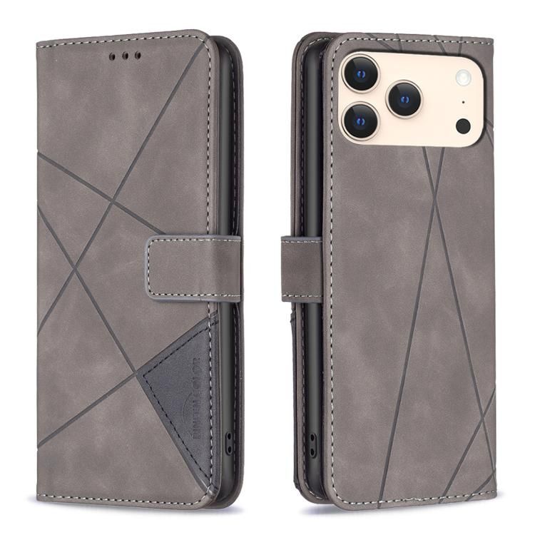 For iPhone 18 Pro Max / iPhone 17 Pro Max Magnetic Buckle Rhombus Texture Leather Phone Case