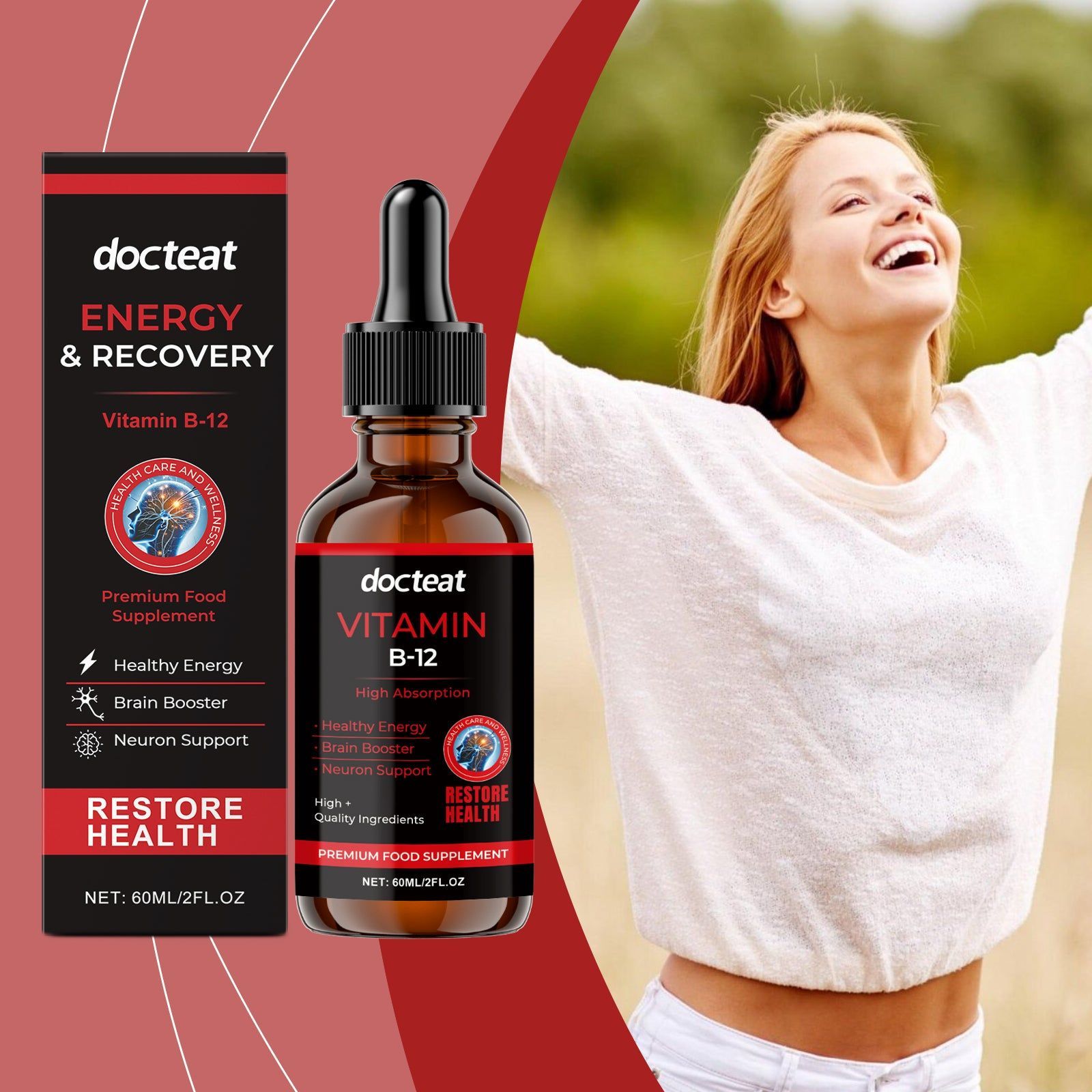 Boost Your Body Care Daily with Vitamin Supplement Drops, Easy & Effective ,60ml
