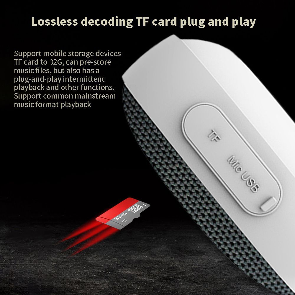 Mini Bluetooth Speaker Waterproof Fabric Music Player With Magnetic Base