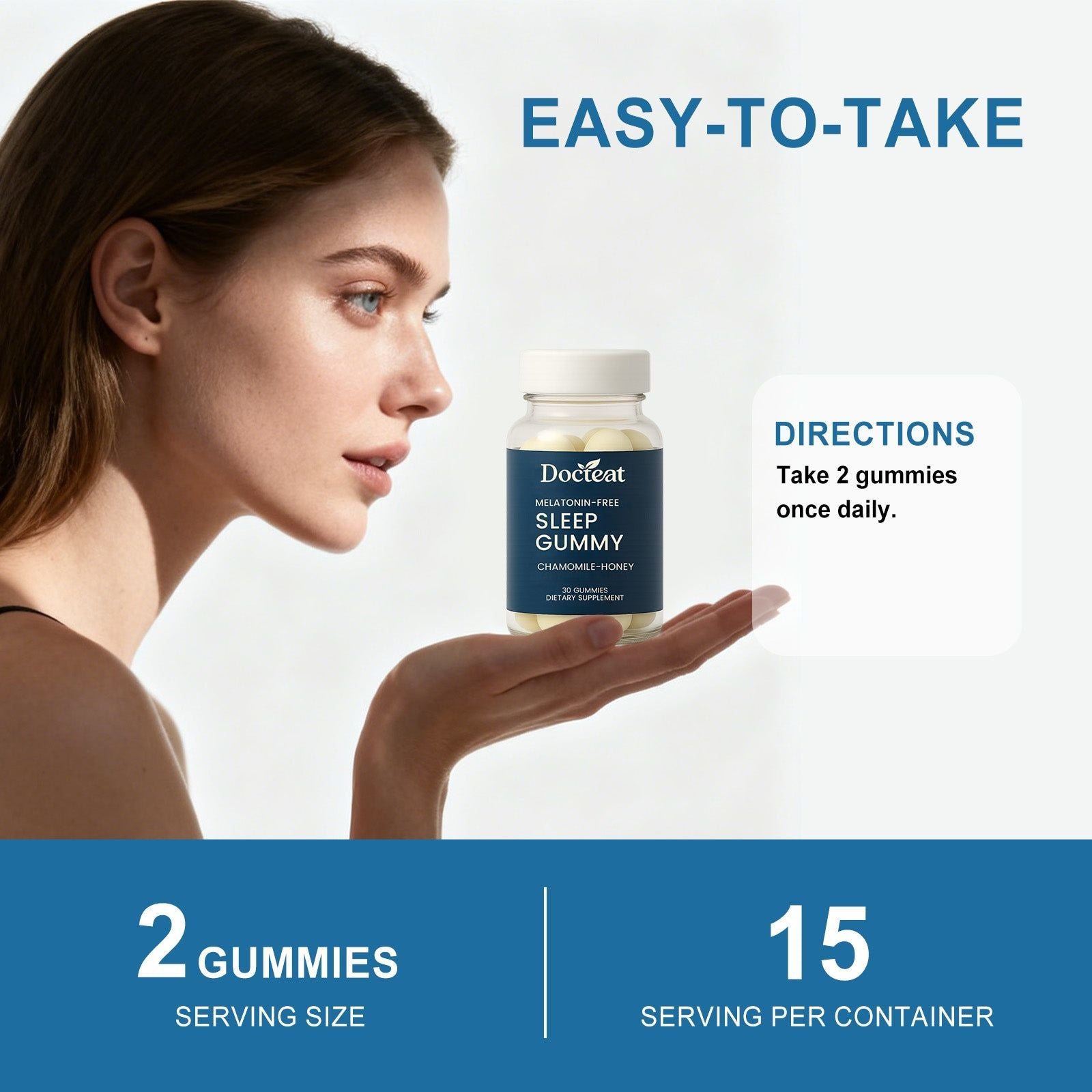 Chamomile Sleep Gummies, Natural Sleep Care, Relax, Reduce Anxiety, Easy Chew ,30gummies