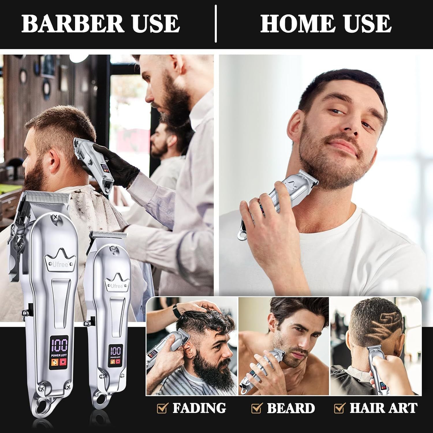 2-in-1 Hair Clipper with Digital Display