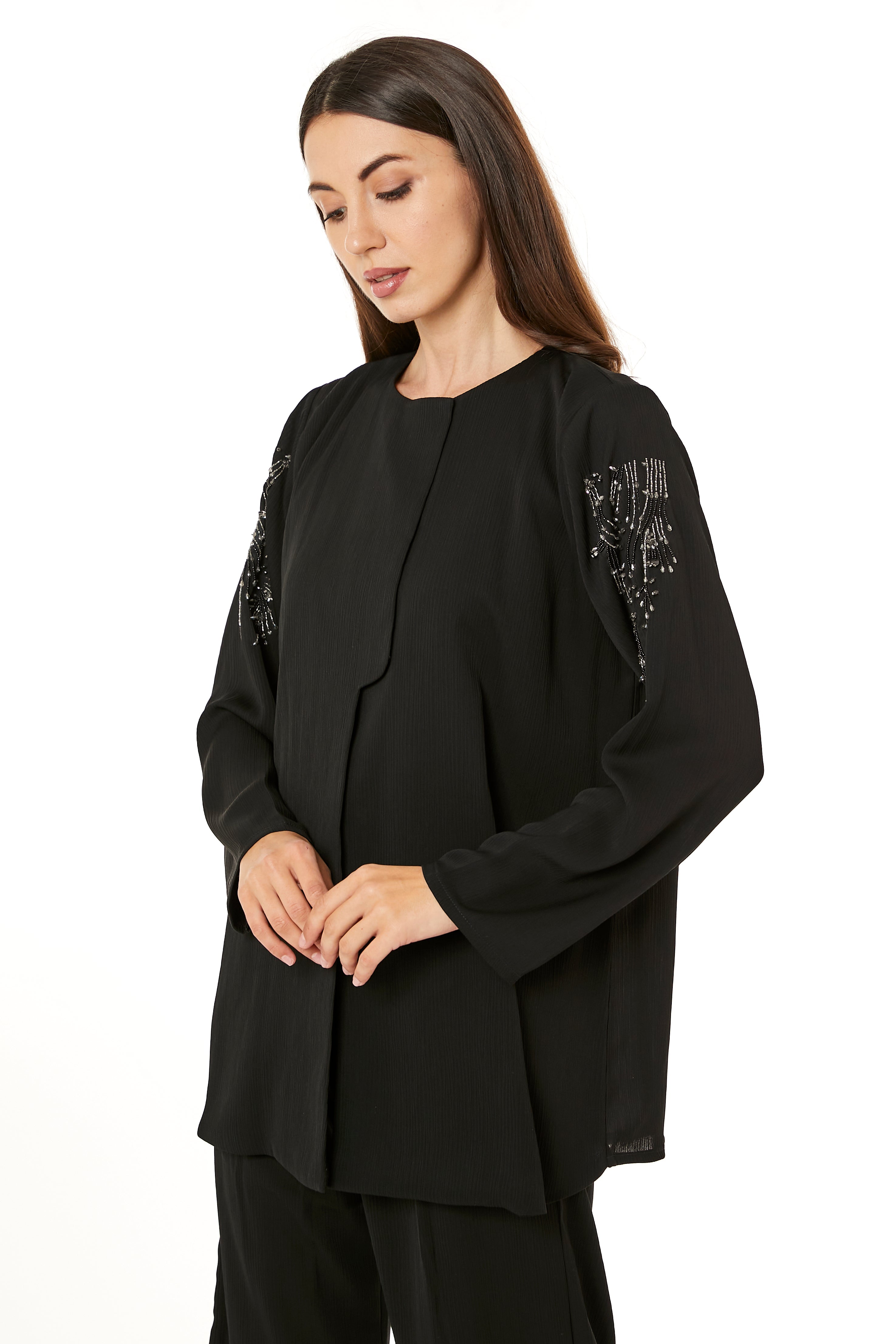 MOiSTREET Black Zoom Top and Pants Set Travel wear