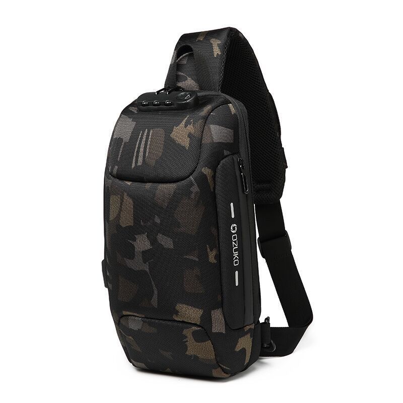 Men Crossbody Bag Anti Theft Shoulder Messenger Bag Waterproof Chest Backpack