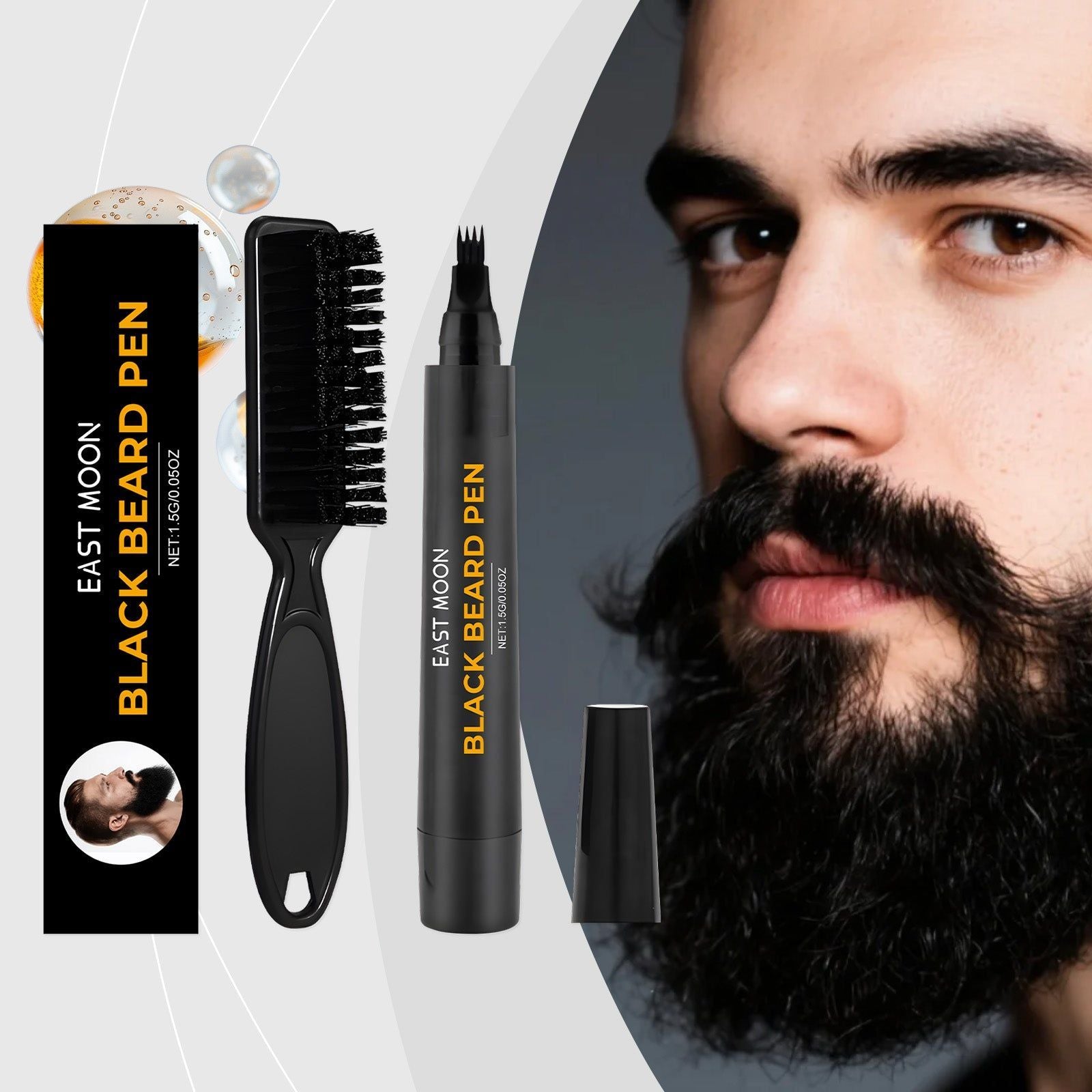Beard Care Filling Pen, Waterproof, Sweat-Proof, Natural Look, Daily Grooming ,1set