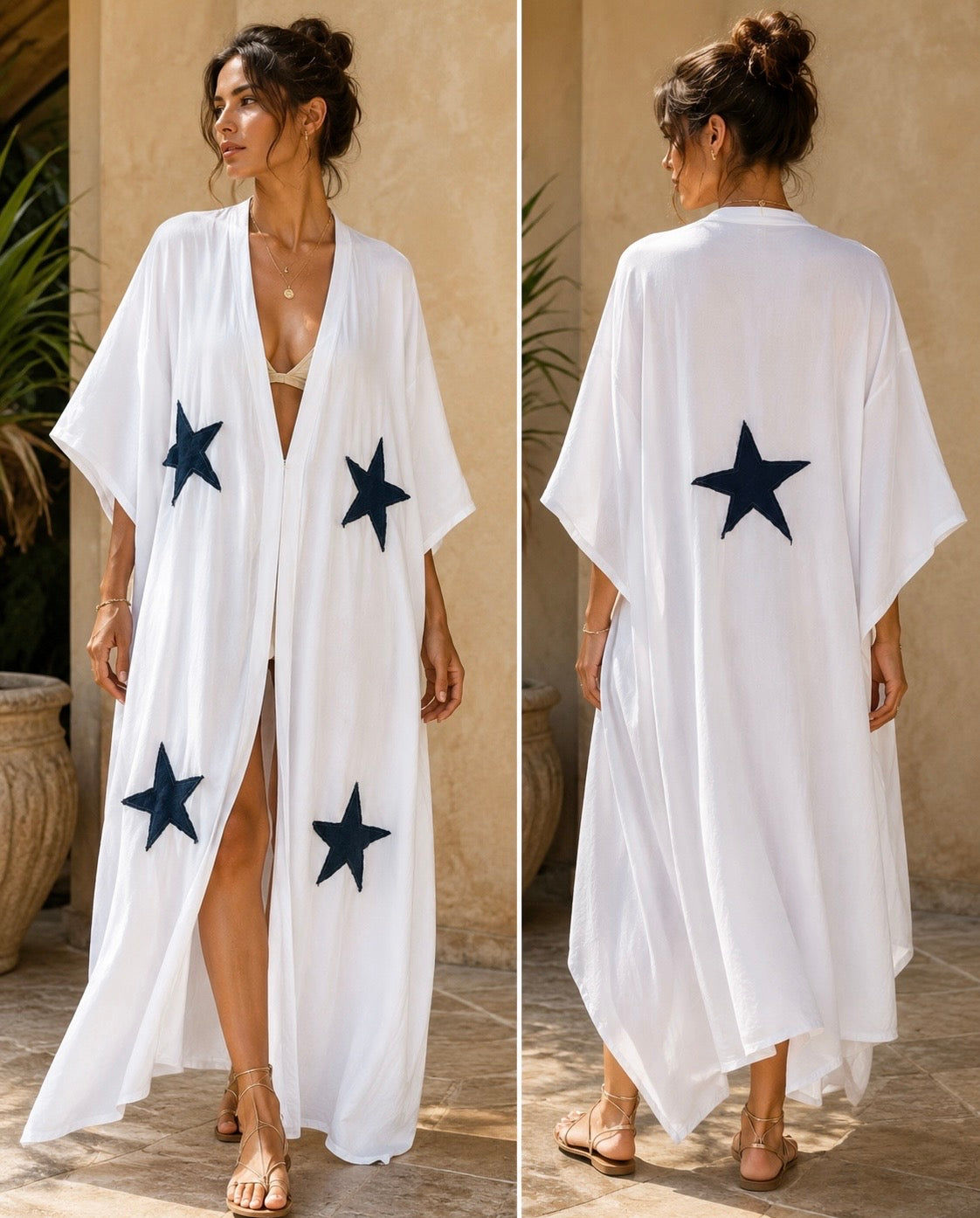 By Rita Raphael Navy Star Kaftan