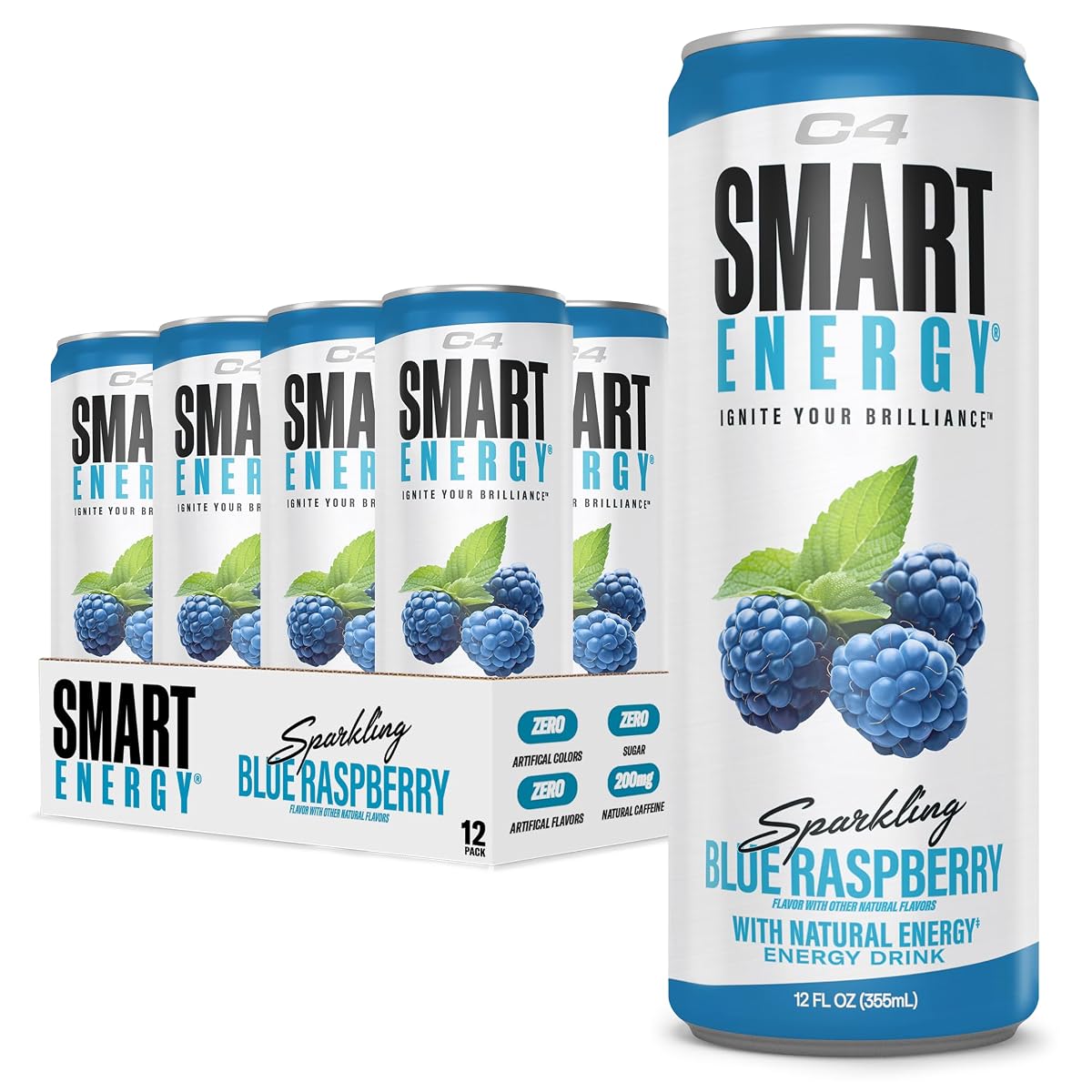 C4 SMART ENERGY 355ML SPK BLUE RASPBERRY X 12