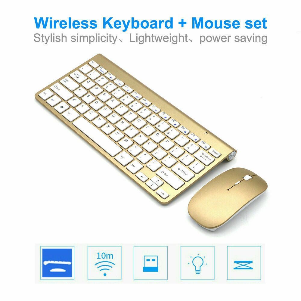Mini Wireless Keyboard And Mouse Set Mute Key Caps Multimedia Keyboard For PC Lapto