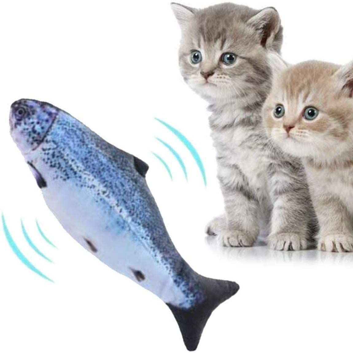 Cat Electric Fish Toy Moving Fish Catnip Plush Toy USB Charging 3D Simulation Active Dolls