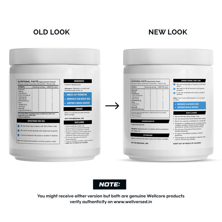Wellcore Creatine Unflavored 100g