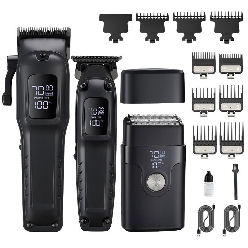 3-Piece Men's Hair Clipper & Shaver Kit