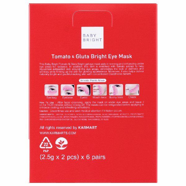 Tomato & Gluta Bright Eye Mask 2.5g x 1Pair <br/> BABY BRIGHT (F) (Y2022)