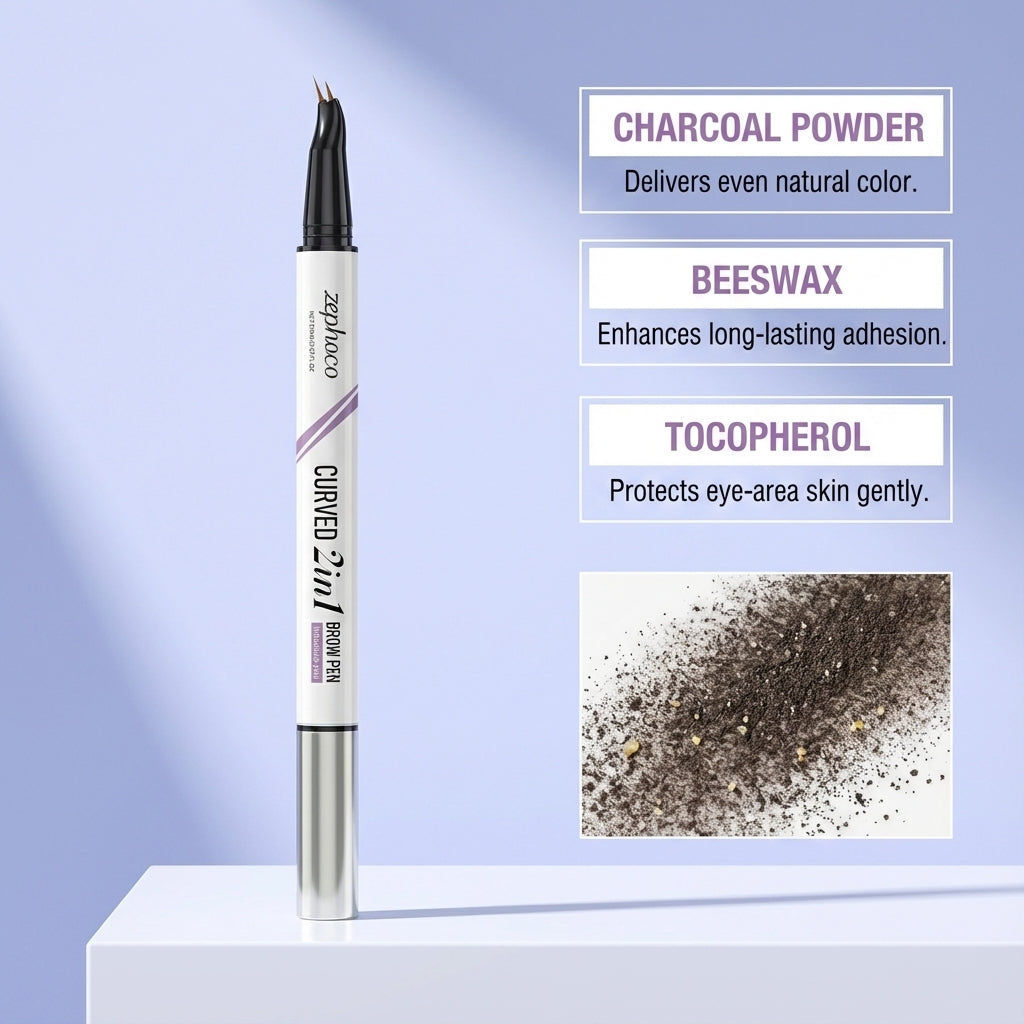 Waterproof Grey Double-Headed Eyebrow Pencil, Natural, Long-Lasting, Beauty Products ,0.6ml
