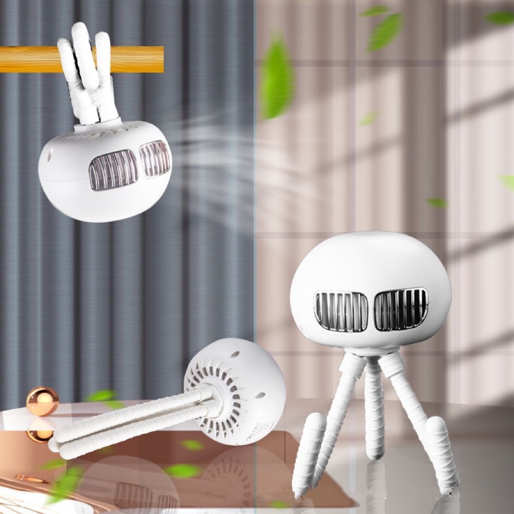 Mini Fan Octopus Bladeless Fan Rechargeable Silent Fan Tripod Clip On Fan