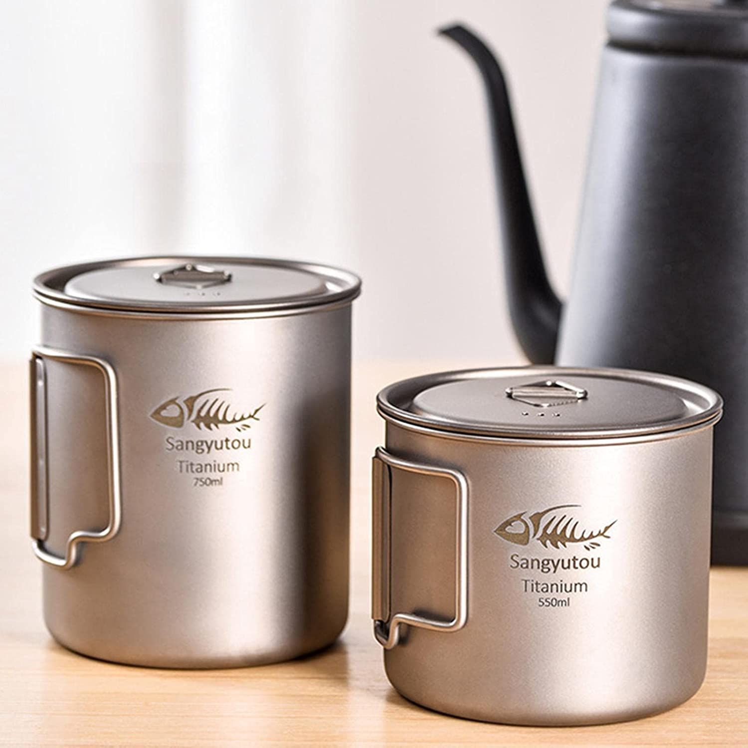 Outdoor Camping Mug Titanium Water Cup Picnic Fishing Accessory Travel Tableware
