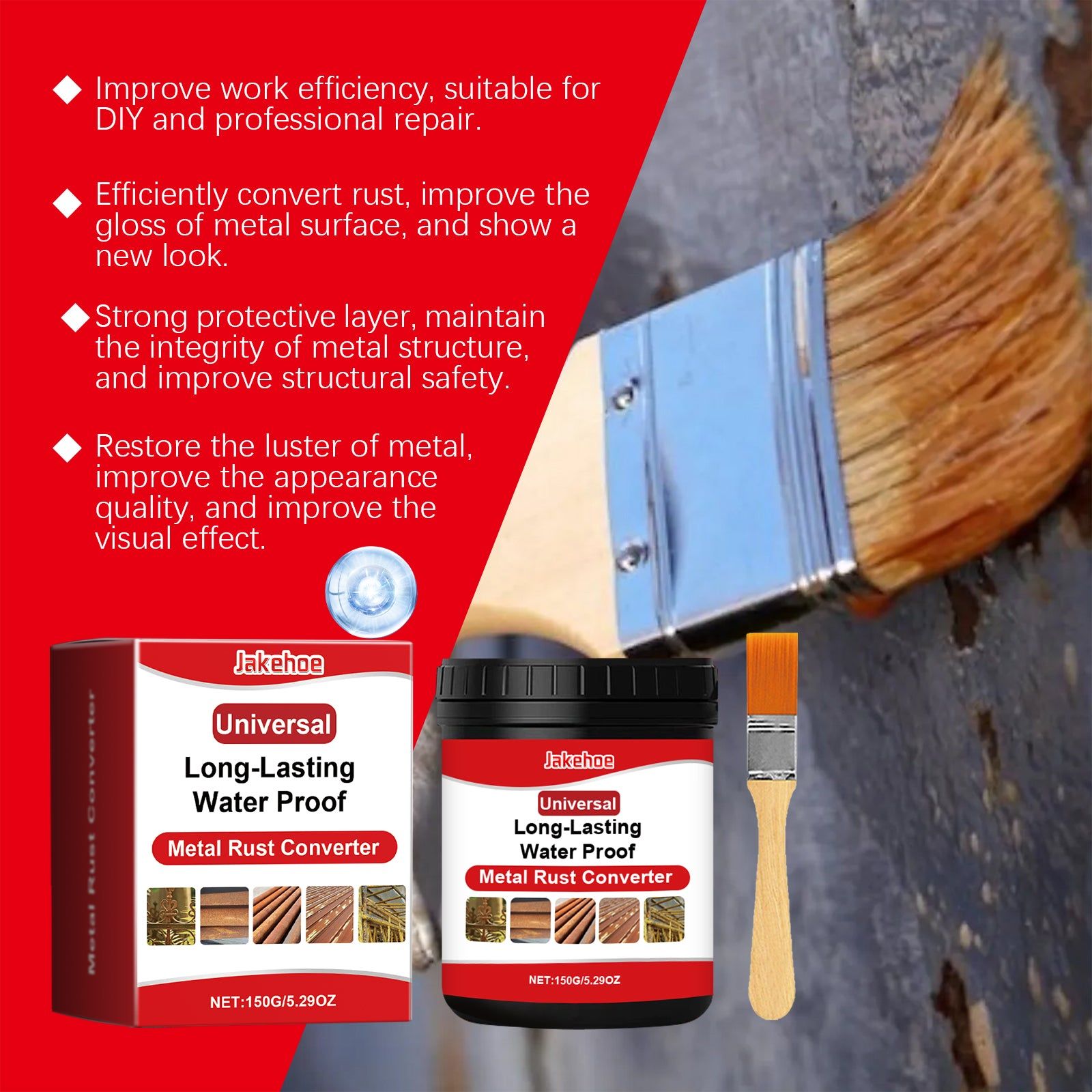 Rust Bright Metal Converter, Rust Removal & Protection, Easy DIY Anti-Corrosive Coating ,1set