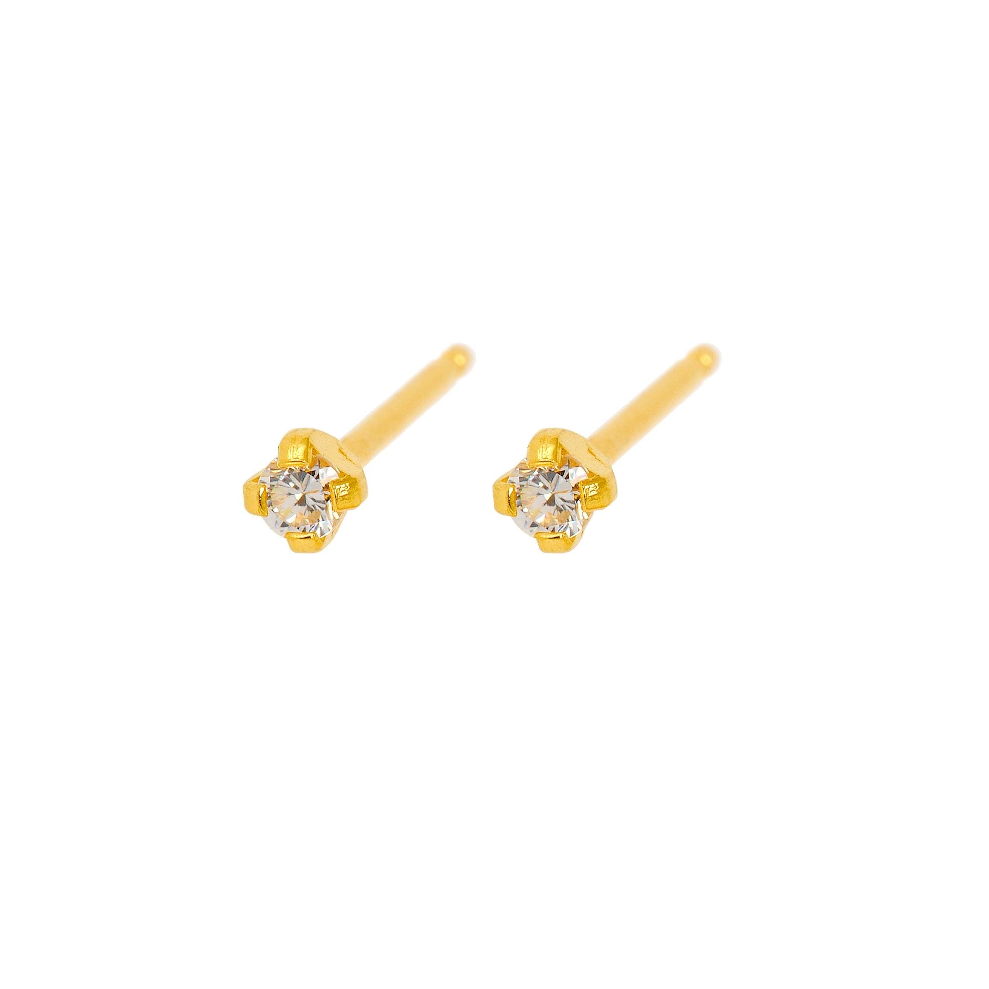 Caflon Fashion Sense Gold Plated White Cubic Zirconia Earring