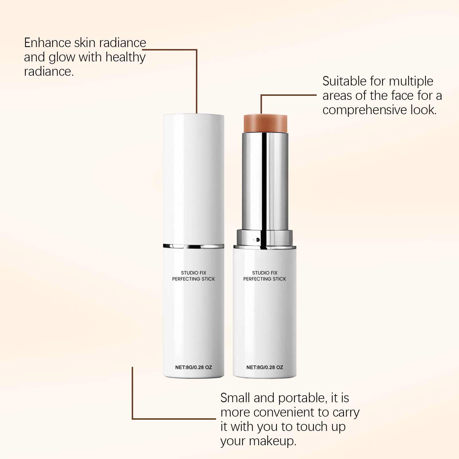 Brightening Stick Concealer Foundation Long-Lasting Hydrating Flawless Cover ,8g