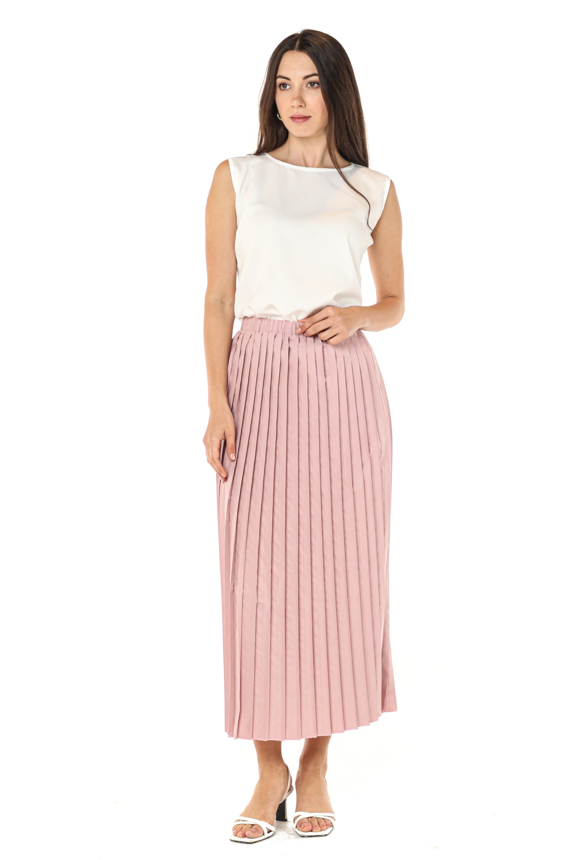 MOiSTREET Pink Shamua Pleated Skirt