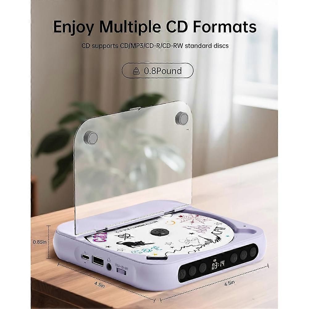 CD Player Portable with Dual Stereo Speakers, Rechargeable Portable CD Player with Bluetooth
