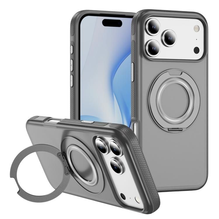 For iPhone 18 Pro Max / iPhone 17 Pro Max Skin Feel Translucent PC Gear Holder C MagSafe Phone Case