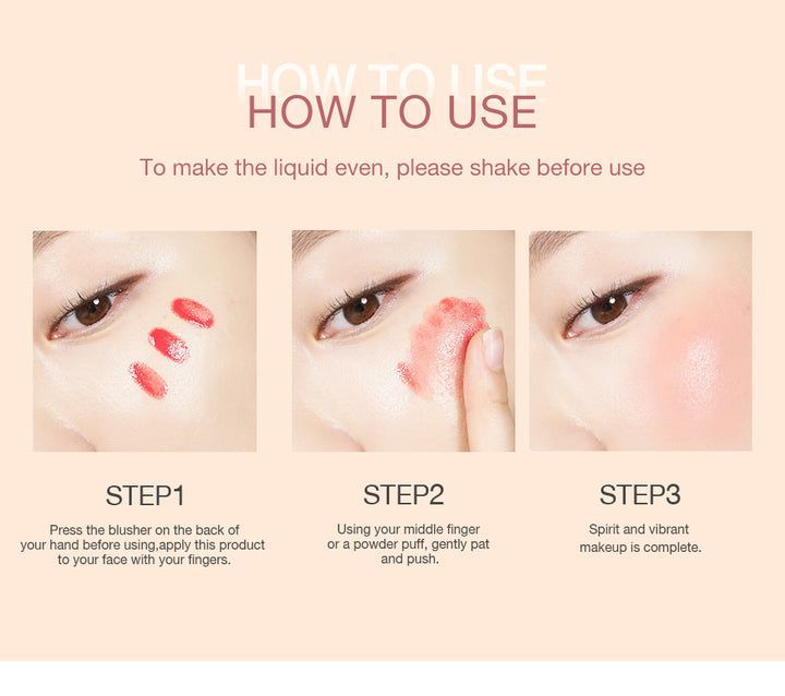 Liquid Blush Matte Silky Flowing Brighten Skin Colour Cheek Blush Face Makeup