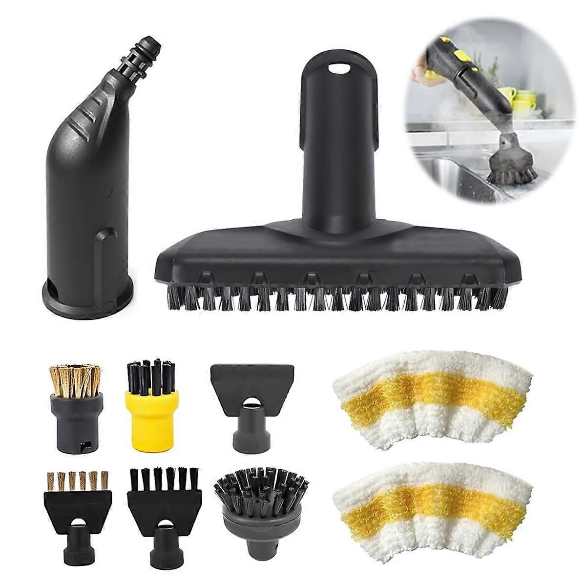 10 Piece Accessory Kit for Karcher SC1 SC5 Steam Cleaners With Brushes