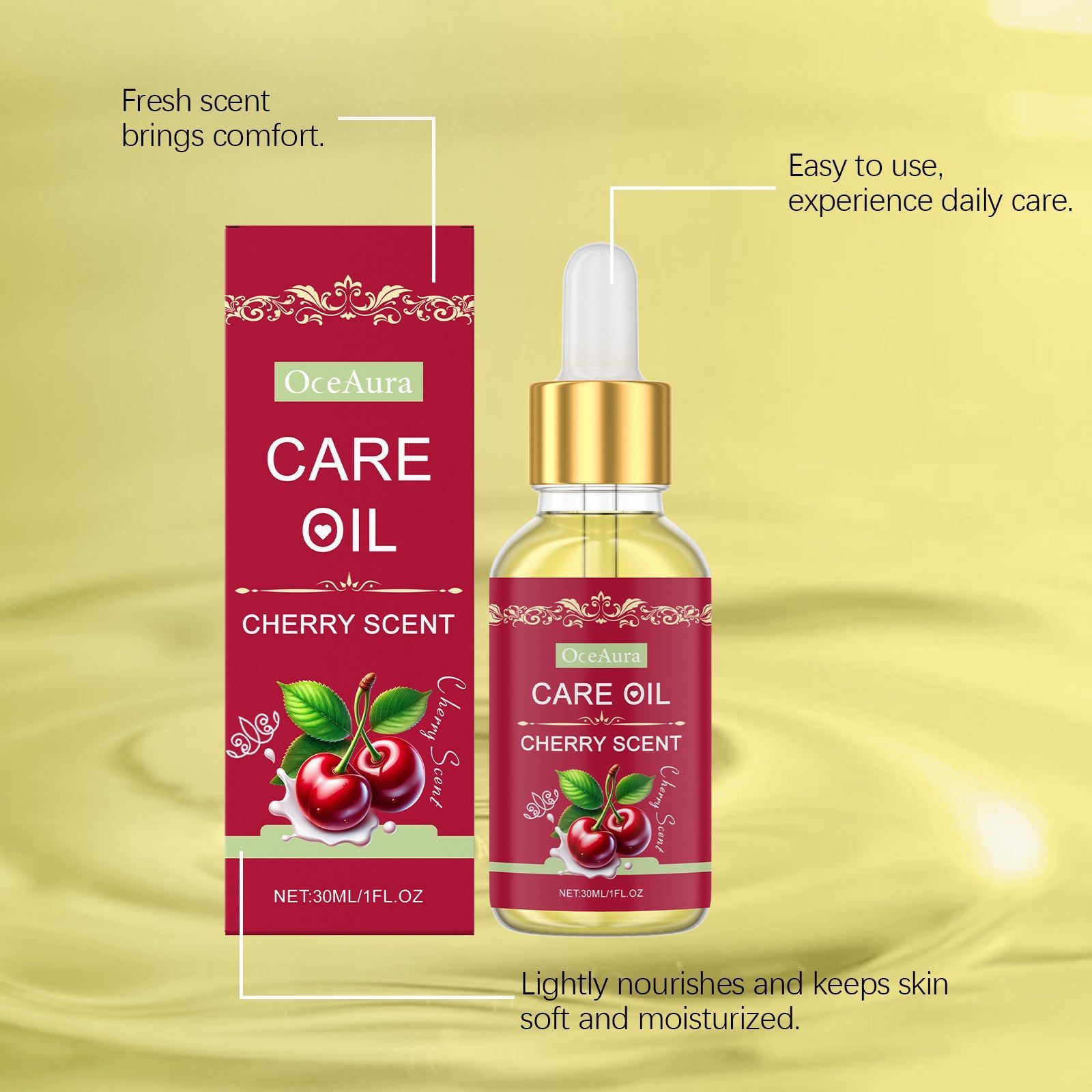 Cherry Feminine Nursing Oil, Gentle Moisturizer, Refreshing Skin Care, Soft & Non-Sticky ,30ml