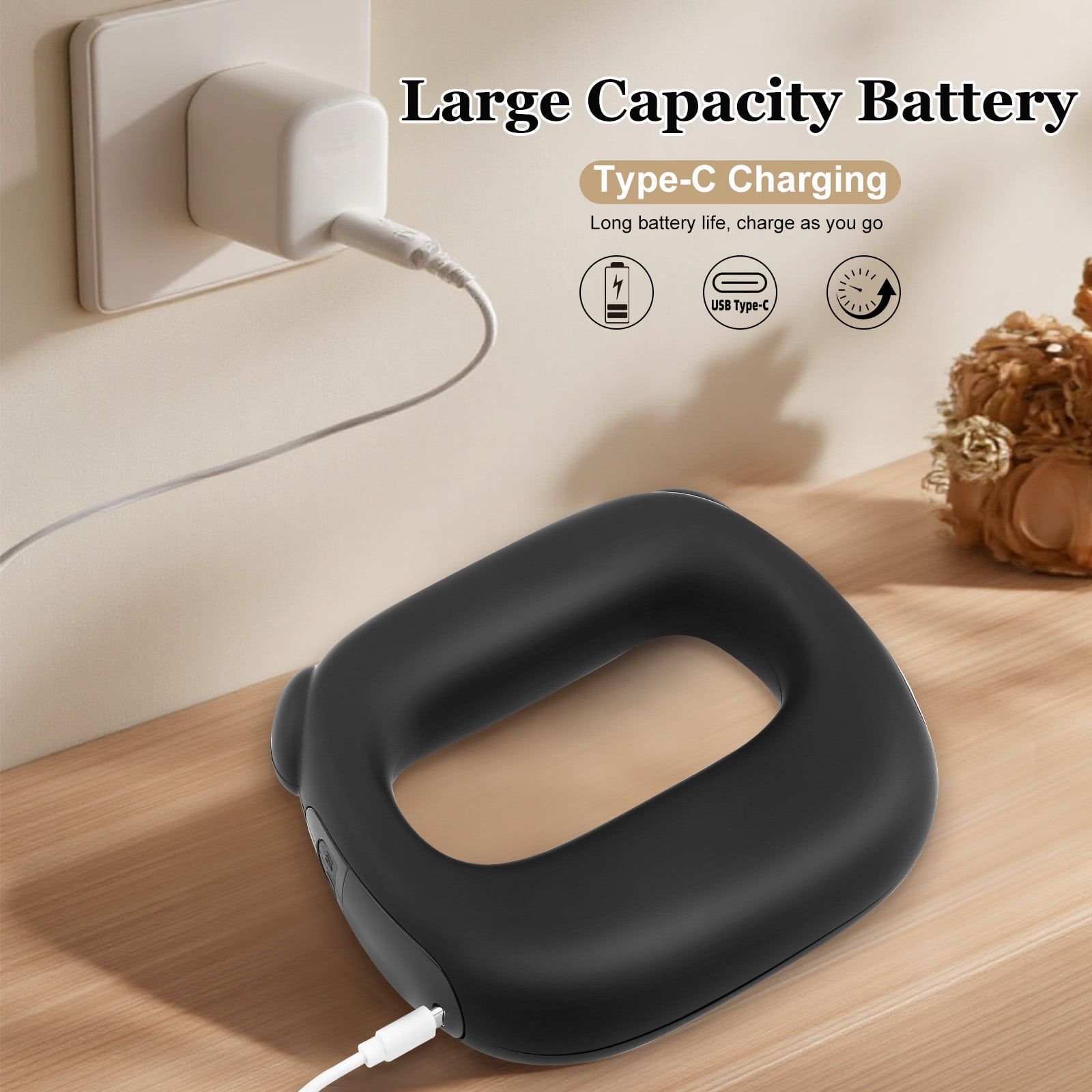Electric Fascia Ring Vibration Massager with Heat Deep Tissue Messager Mini Yoga Ring