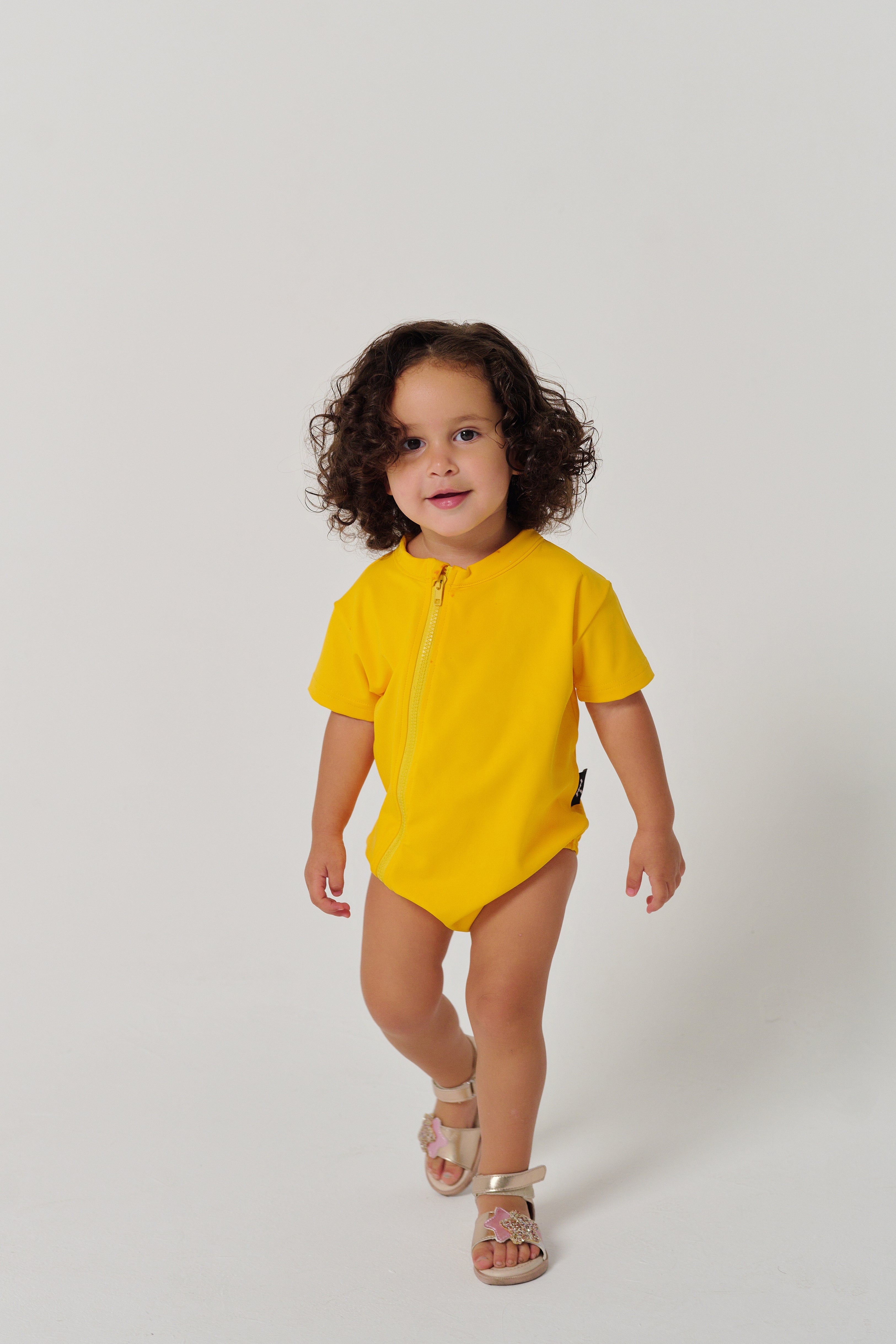 Regular Fit Bodysuit with Bottom - Bright Yellow