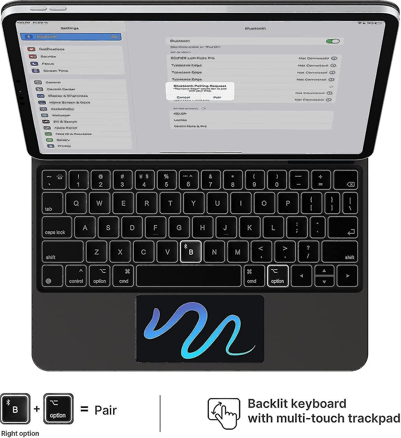 Slim Magnetic Backlit Keyboard Case For iPad 10th Generation (10.9-inch, 2022)  Wireless Cover with Keypad & Multi-touch Trackpad