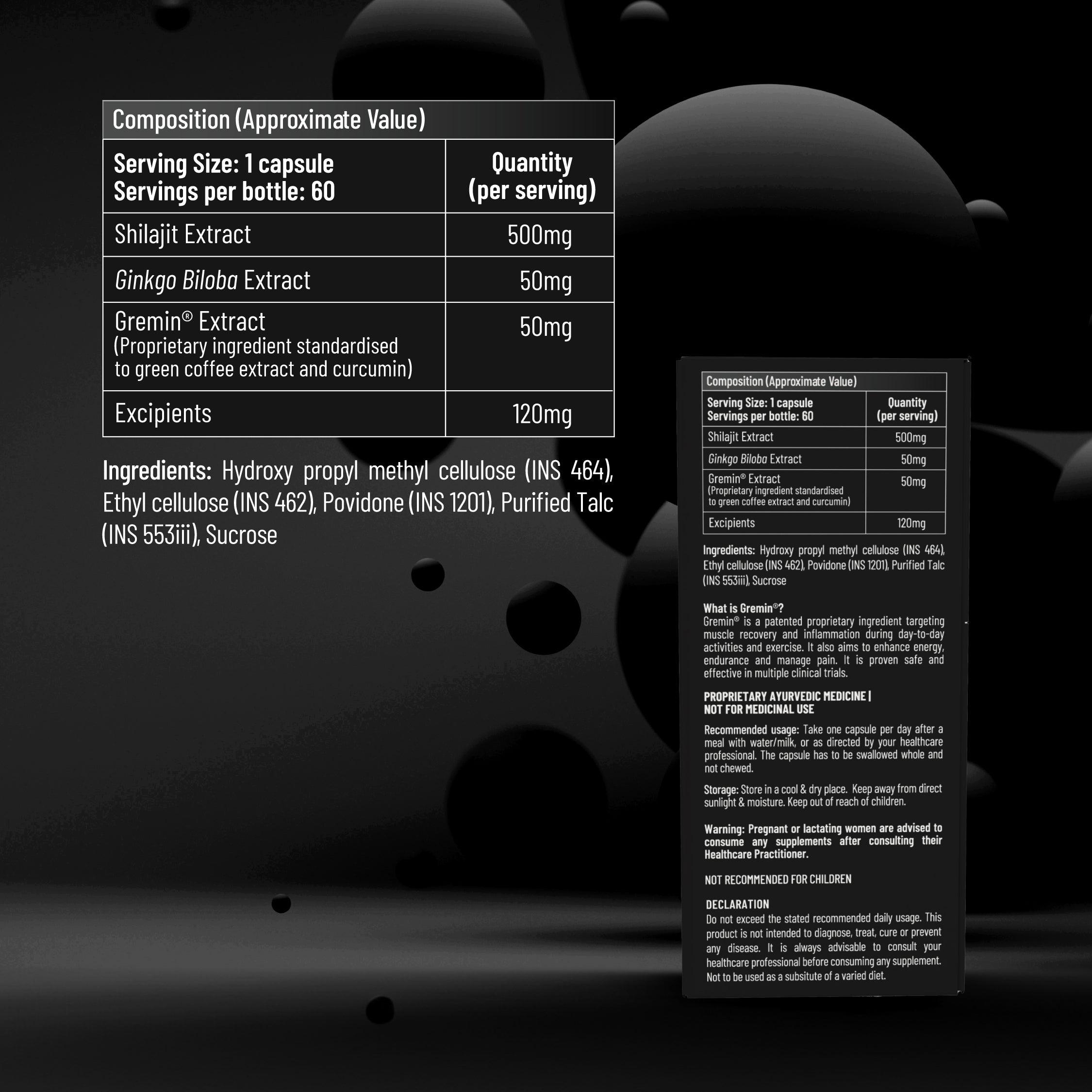 Panchamrit Shilajit 500 mg Capsules 60