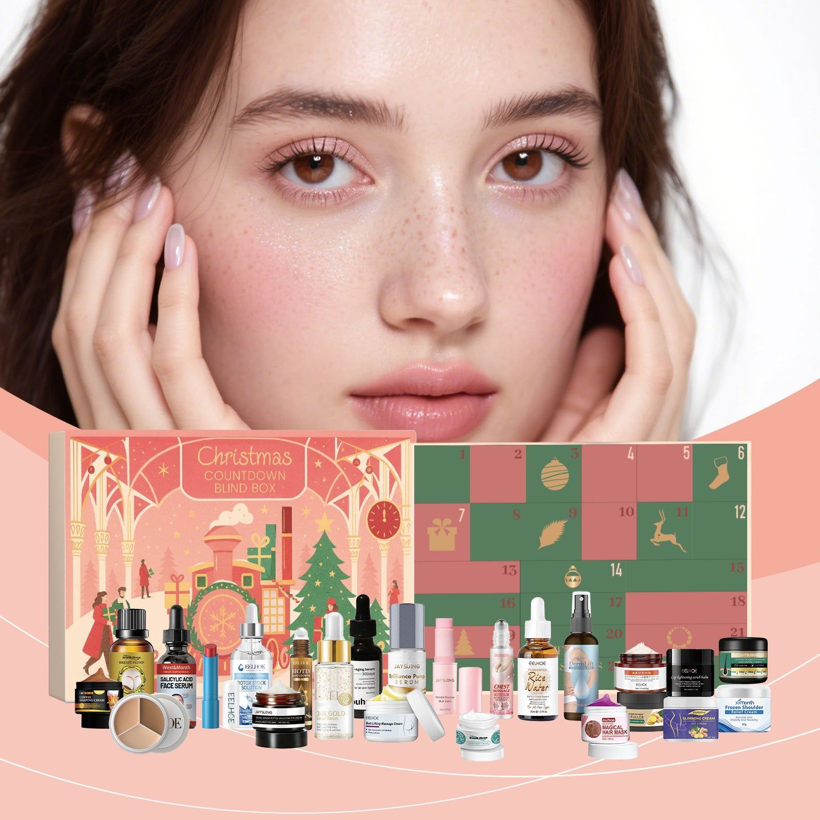 Christmas Makeup Gift Box, Hydrating Skincare, Beauty Surprises, Perfect Gift ,1 set