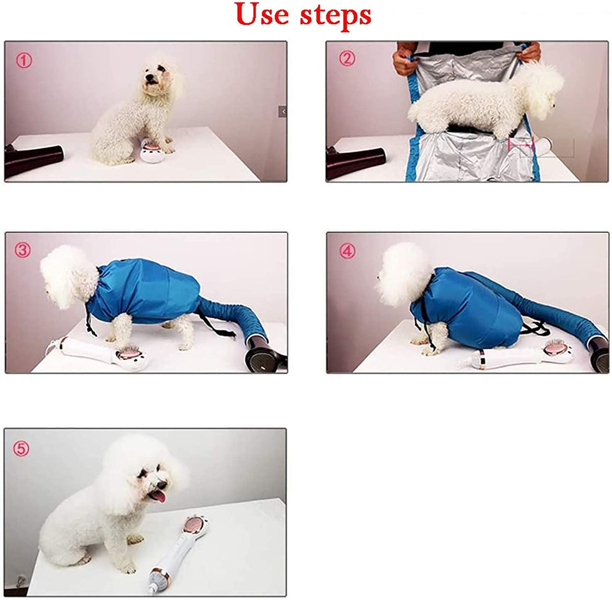 Pet Drying Bag Dog Cat Grooming Dryer Folding Bathing Hair Blower Pet Supplies