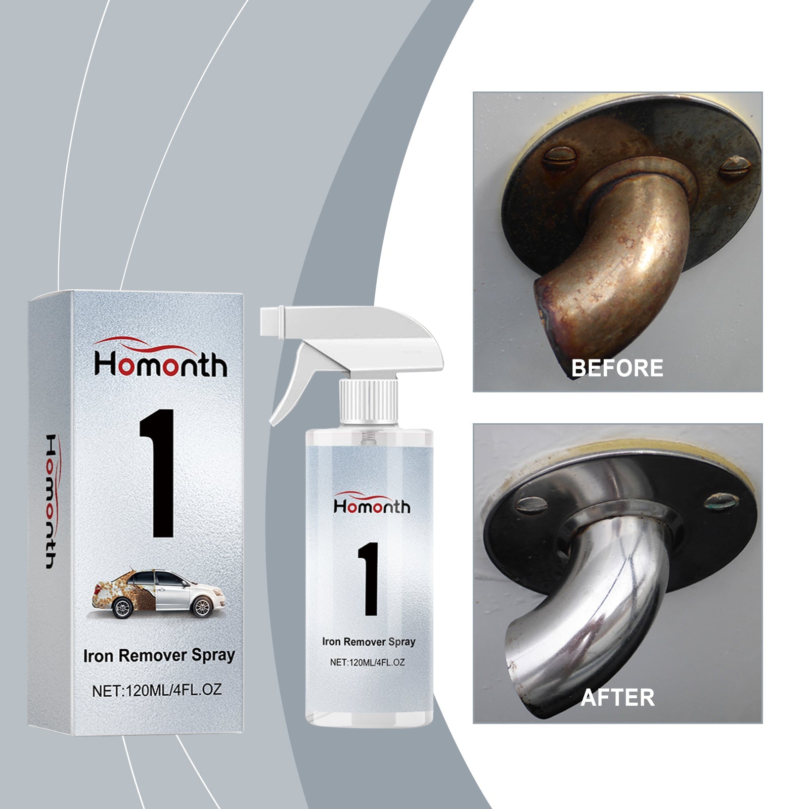 Car Rust Remover, Fast Cleaning and Rust Removal, Auto Decontamination, Easy to Use ,120ml