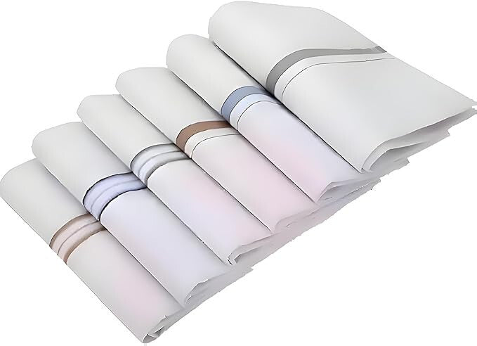 Pack of 12 Soft Durable Cotton Handkerchiefs for Men's