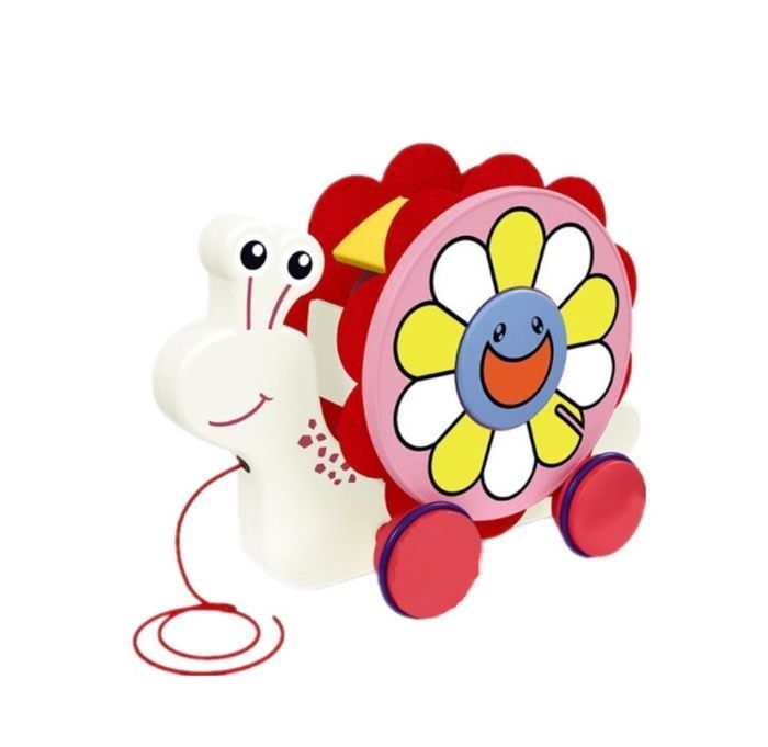 Pull Along Toy Wooden Puzzle Walking Snail Shape Sorter Toddler Educational Toys