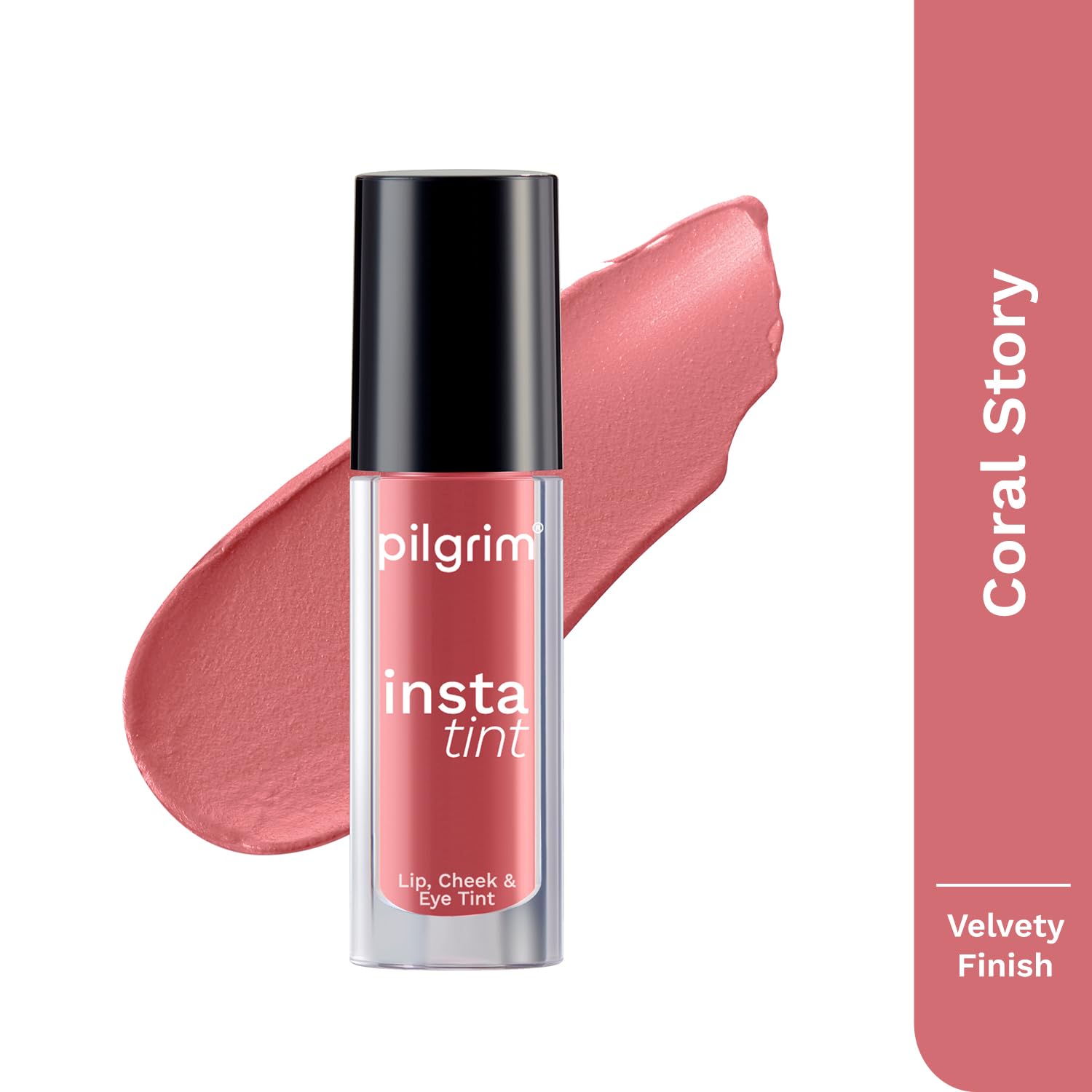 Pilgrim 3 In 1 Lip-Cheek And Eye Tint Cream- Blends Easily 2.5Gm (Pink Filter-01)
