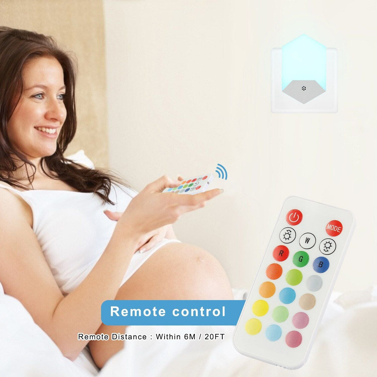 Led Night Light 16 Colors RGB Bedside Lamp With Remote Control For Bedroom Living Room