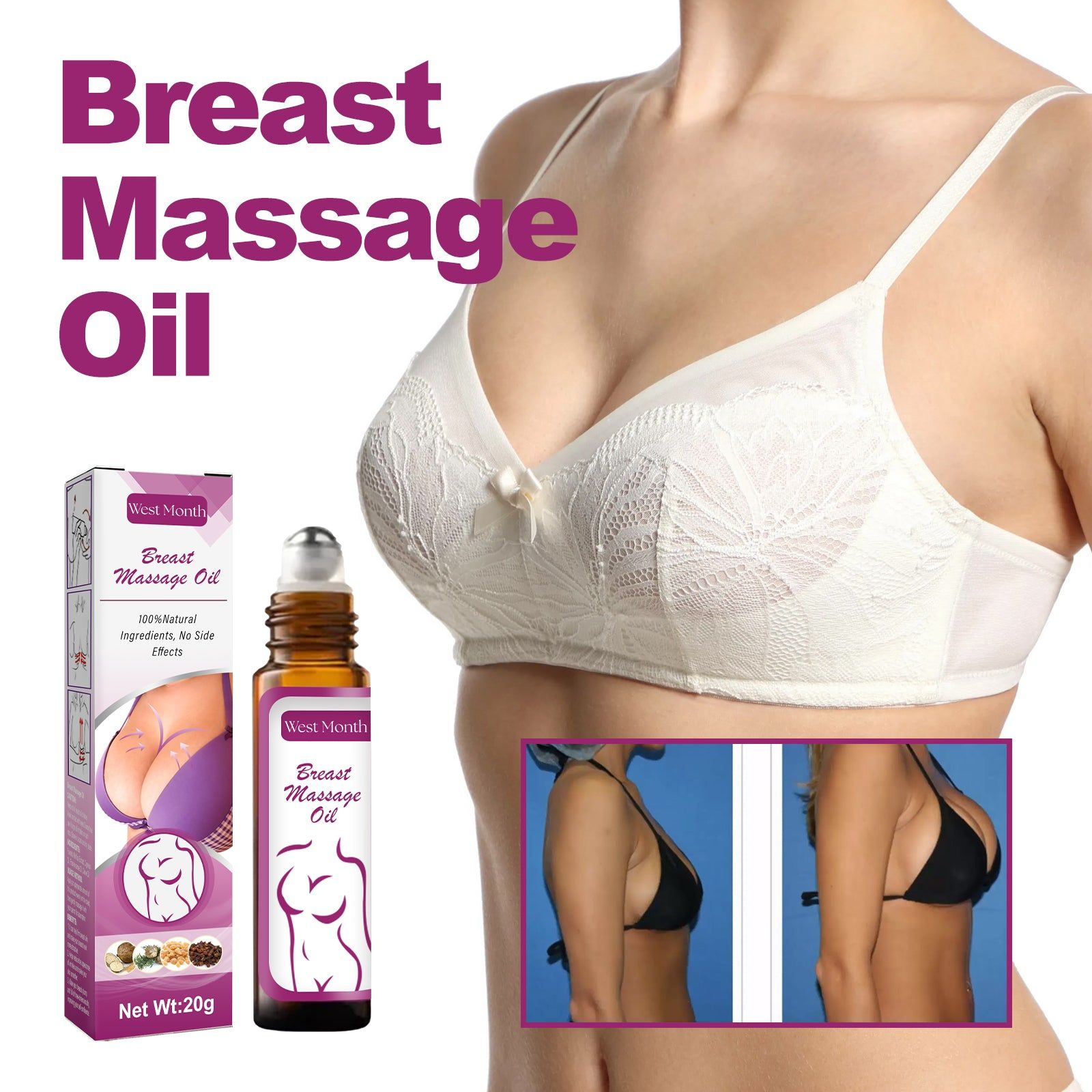 Firm and Full Breast Oil, Natural Tightening, Moisturizing, Anti-Wrinkle, Confidence Boost ,20g
