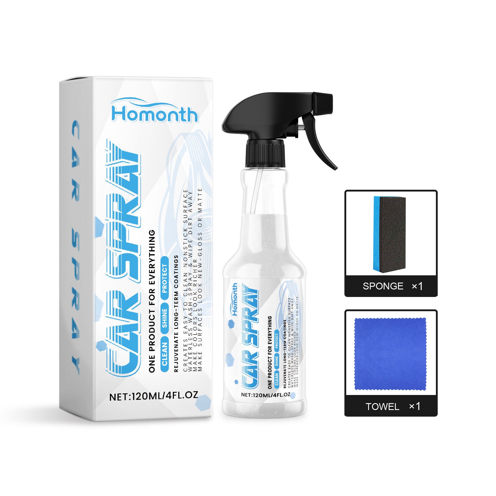 Coating Spray, Long-Lasting Car Paint Protection, Gloss & Scratch Resistance ,1set