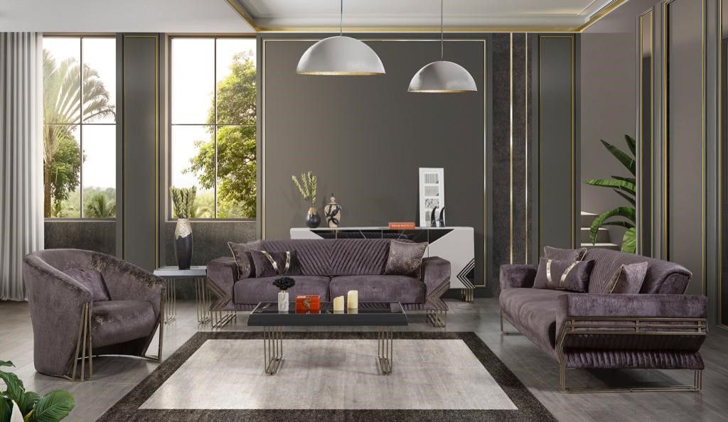 Maysa Brown Velvet Living Room Set