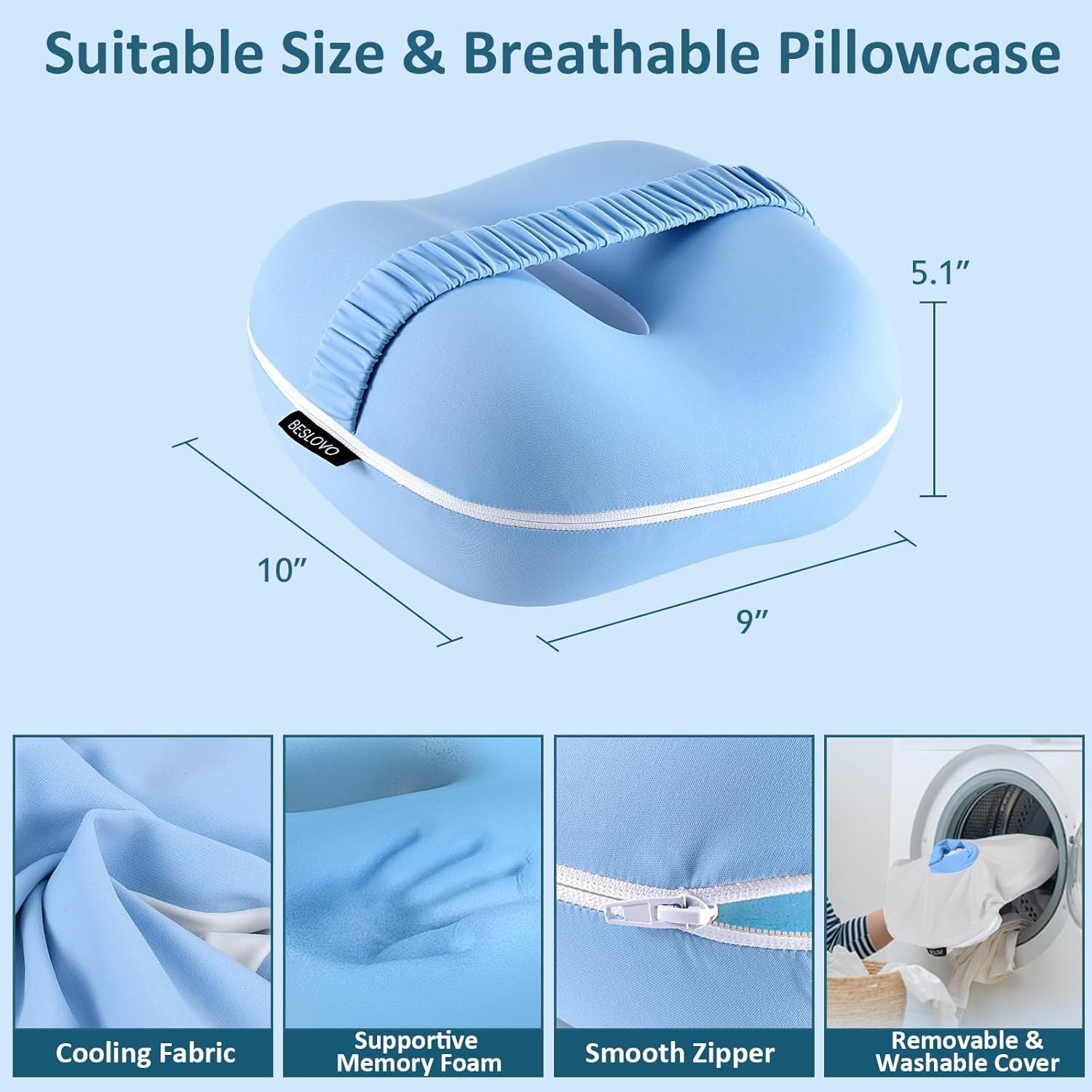 Knee Pillow Memory Foam Leg Pillow for Pregnancy Side Sleeping