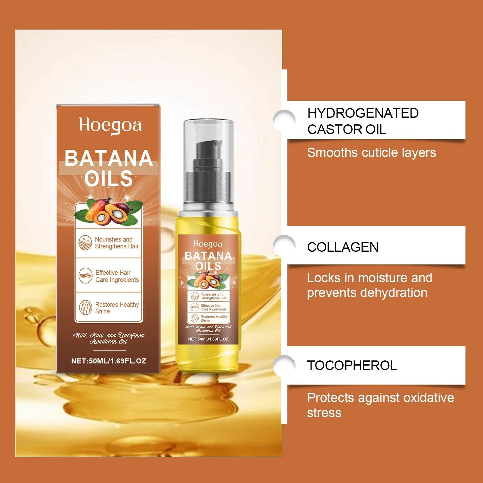 Batana Nourishing Hair Oil, Hair Care Essential for Strong, Fluffy, Healthy Hair ,50ml